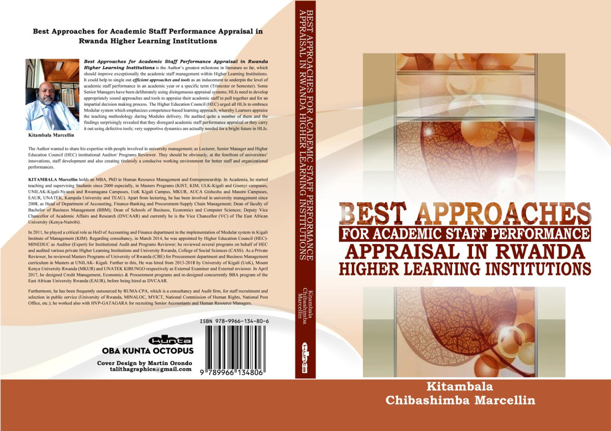 Best Approaches For Academic Staff Performance Appraisal In Rwanda Higher Learning Institutions 1st Edition Kitambala Chibashimba Marcellin
