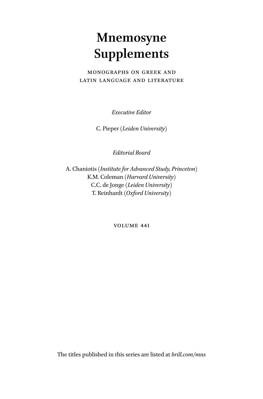The Myth Of Lycurgus In Aeschylus Naevius And Beyond Bartomiej Bednarek