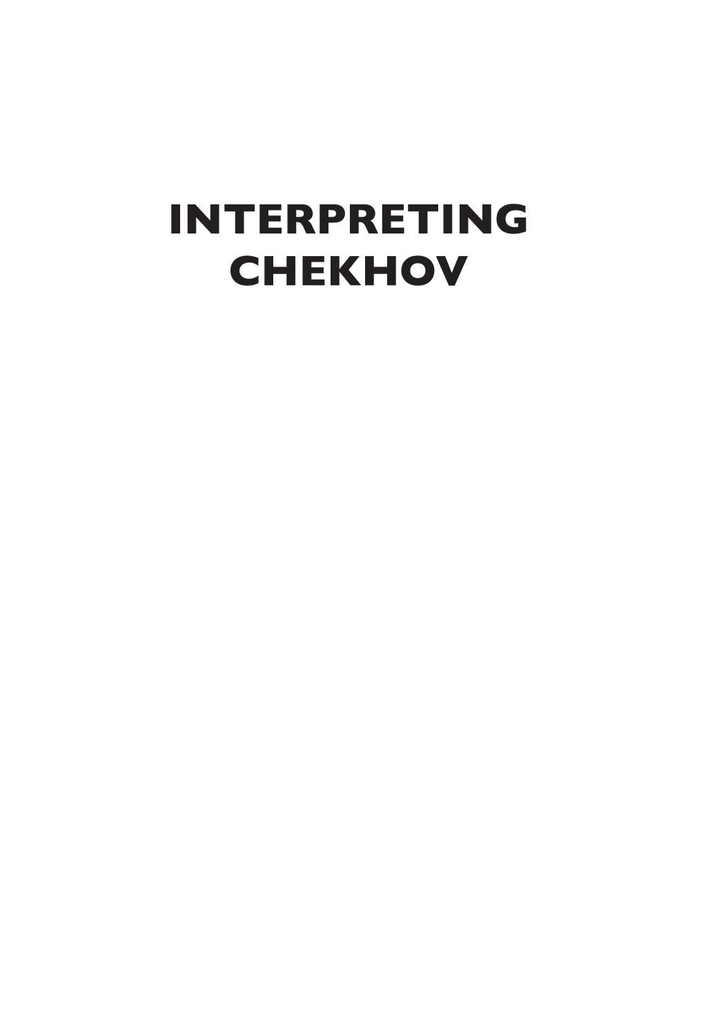 Interpreting Chekhov Borny Geoffrey