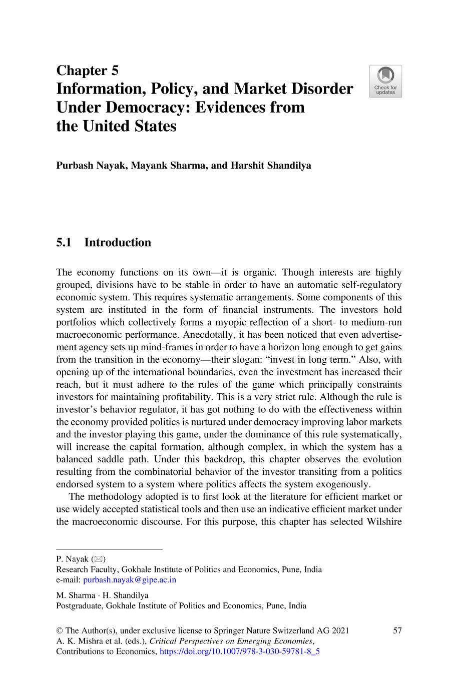 Critical Perspectives On Emerging Economies Aswini Kumar Mishra