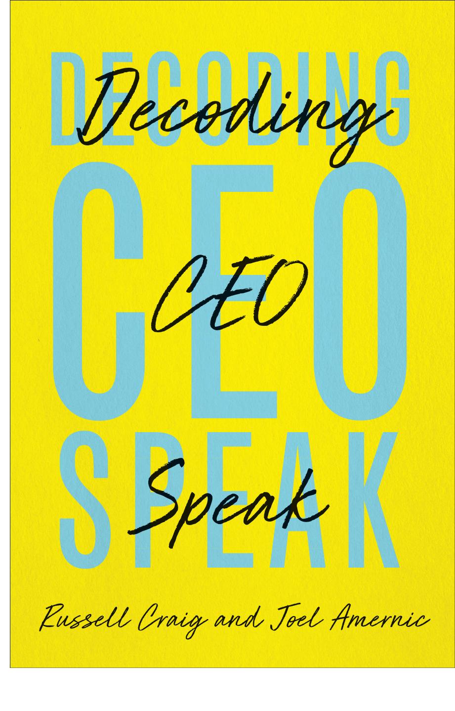 Decoding Ceospeak Russell Craig Joel Amernic
