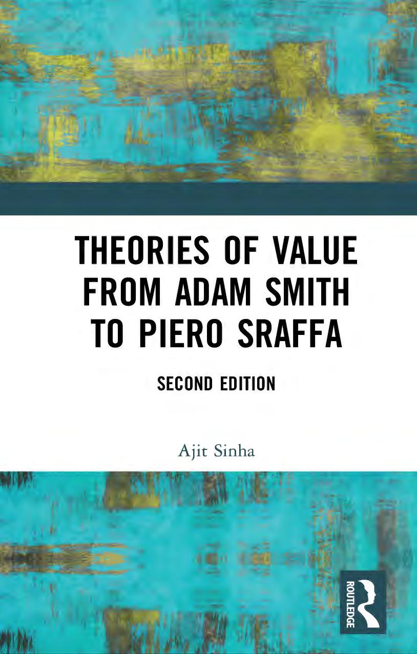 Theories Of Value From Adam Smith To Piero Sraffa 2nd Edition Ajit Sinha