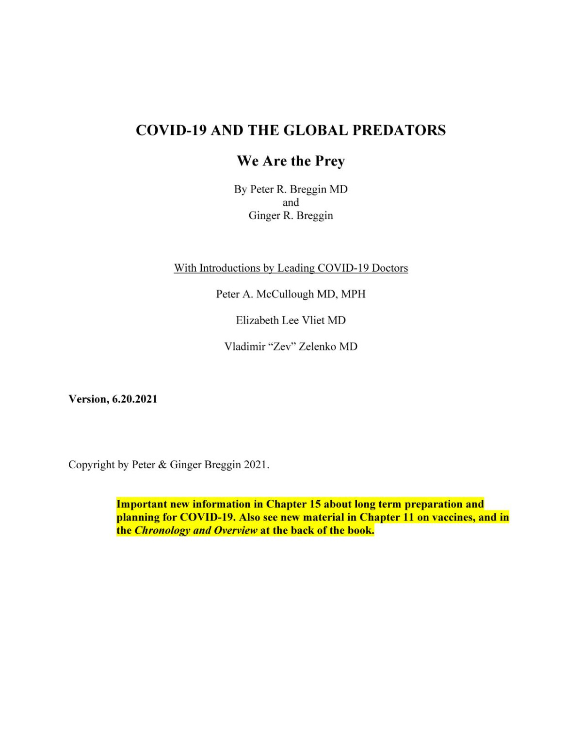 Covid19 And The Global Predators We Are The Prey Peter Roger Breggin