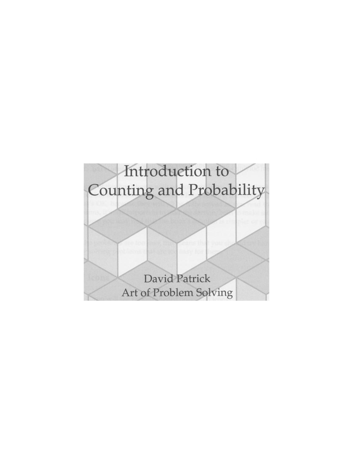 Introduction To Counting Probability The Art Of Problem Solving 2nd Edition David Patrick