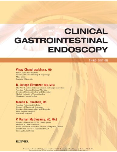 Clinical Gastrointestinal Endoscopy 3rd Edition Vinay Chandrasekhara
