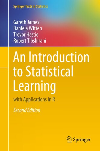 An Introduction To Statistical Learning With Applications In R Second Edition 2nd Edition Gareth James