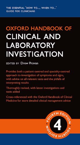 Oxford Handbook Of Clinical And Laboratory Investigation 4th Edition Drewprovan Ed