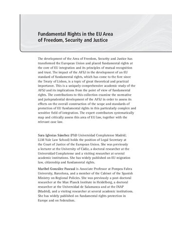 Fundamental Rights In The Eu Area Of Freedom Security And Justice Sara Iglesias Snchez