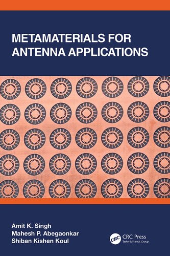 Metamaterials For Antenna Applications 1st Edition Amit K Singh