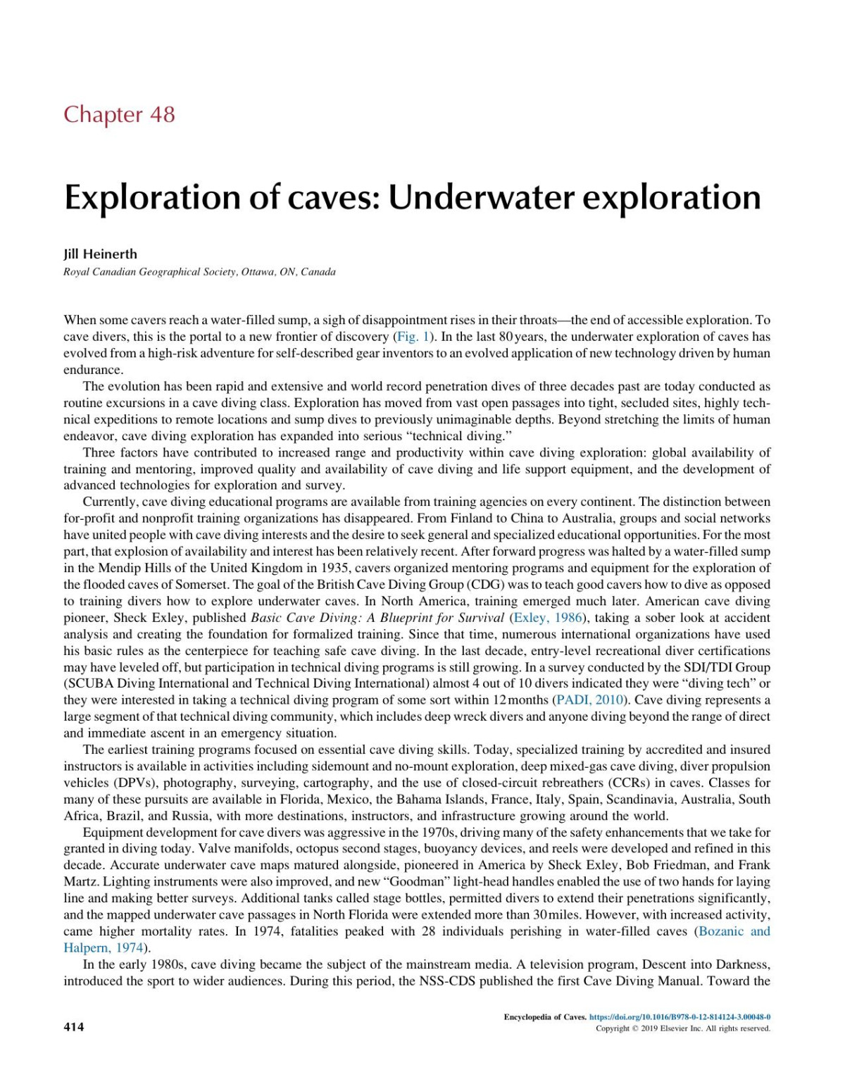 Chapter 48 Exploration Of Caves Underwater Exploration Jill Heinerth