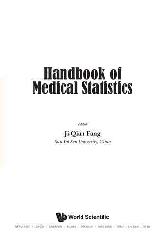 Handbook Of Medical Statistics Jiqian Fang