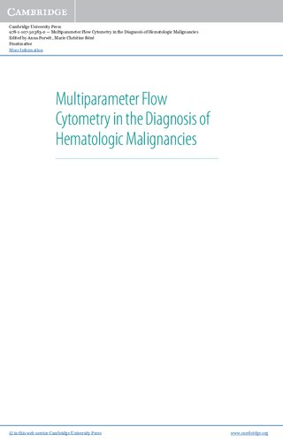 Multiparameter Flow Cytometry In The Diagnosis Of Hematologic Malignancies 1st Edition Anna Porwit Mariechristine Bn