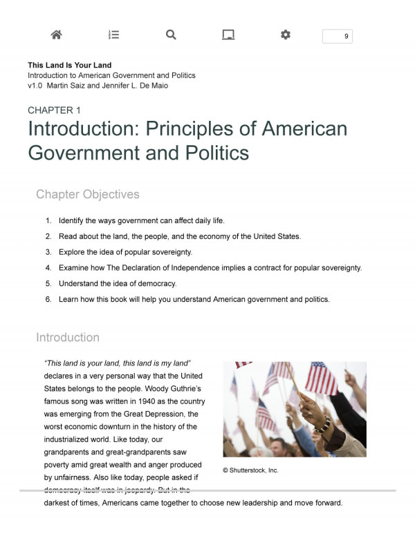 This Land Is Your Land Introduction To American Government And Politics Version 11 Martin Saiz