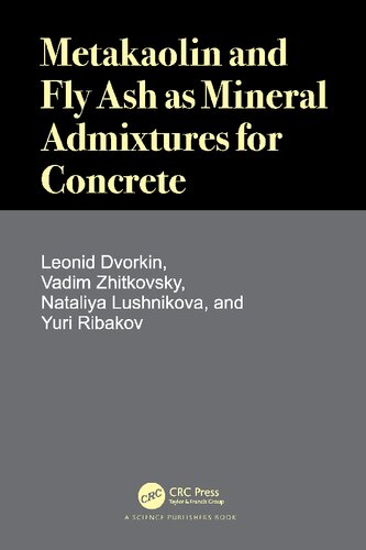 Metakaolin And Fly Ash As Mineral Admixtures For Concrete 1st Edition Leonid Dvorkin