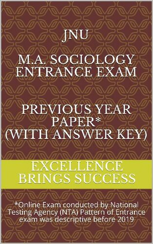 Jnu Ma Sociology Entrance Exam Previous Year Paper With Answer Key Sima Kumari