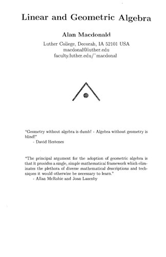 Linear And Geometric Algebra Geometric Algebra Calculus Alan Macdonald