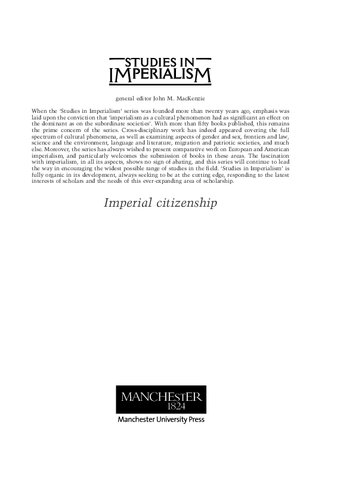 Imperial Citizenship Empire And The Question Of Belonging Daniel Gorman
