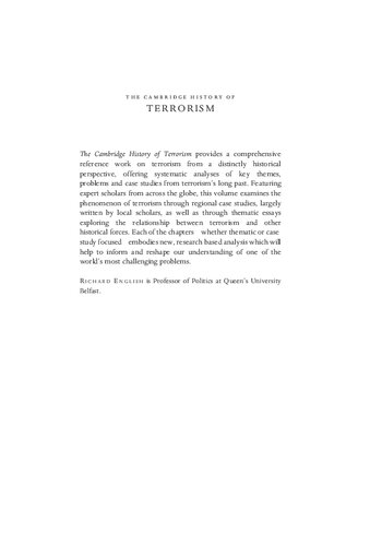 The Cambridge History Of Terrorism Richard English