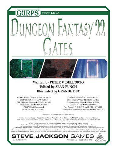 Gurps Dungeon Fantasy 22 Gates Peter V Dellorto
