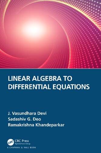 Linear Algebra To Differential Equations 1st Edition J Vasundhara Devi
