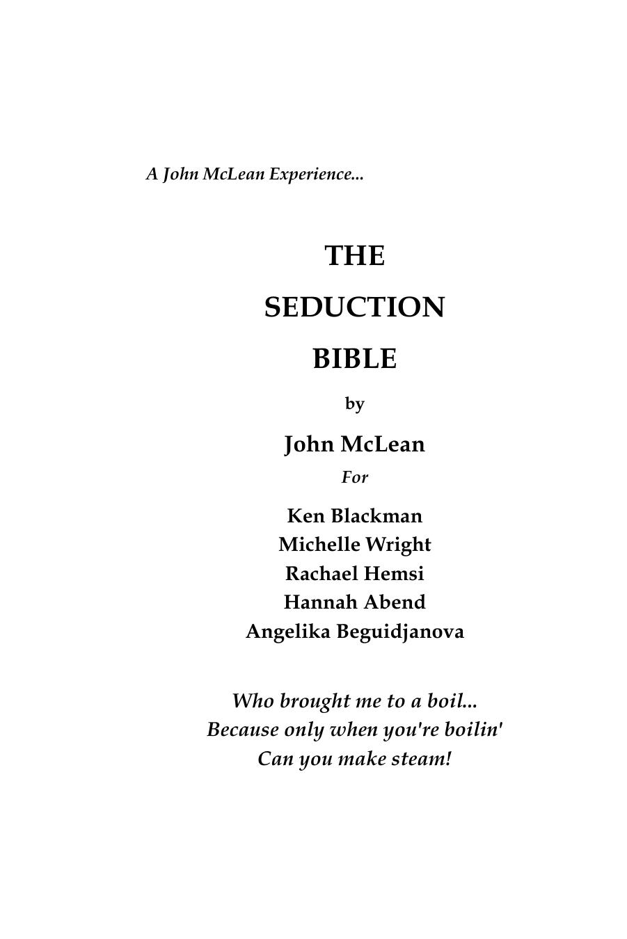 The Seduction Bible John Mclean