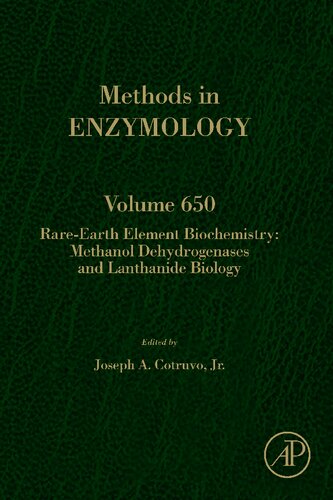 Rareearth Element Biochemistry Methanol Dehydrogenases And Lanthanide Biology Joseph A Cotruvo Jr Editor