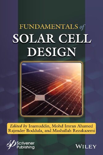 Fundamentals Of Solar Cell Design 1st Edition Inamuddin Editor