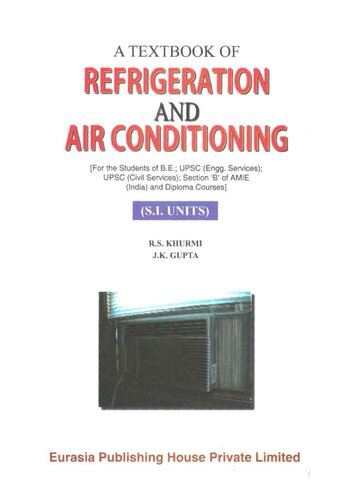 Textbook Of Refrigeration And Air Conditioning Rs Khurmi Jk Gupta