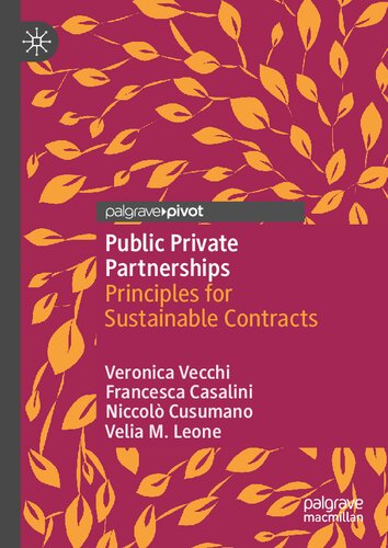 Public Private Partnerships Principles For Sustainable Contracts 1st Ed 2021 Veronica Vecchi Francesca Casalini Niccol Cusumano Velia M Leone