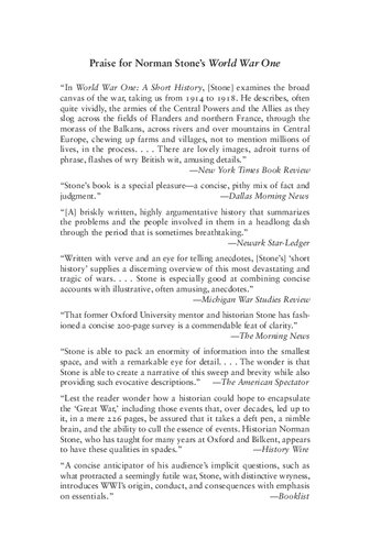 World War One A Short History Norman Stone