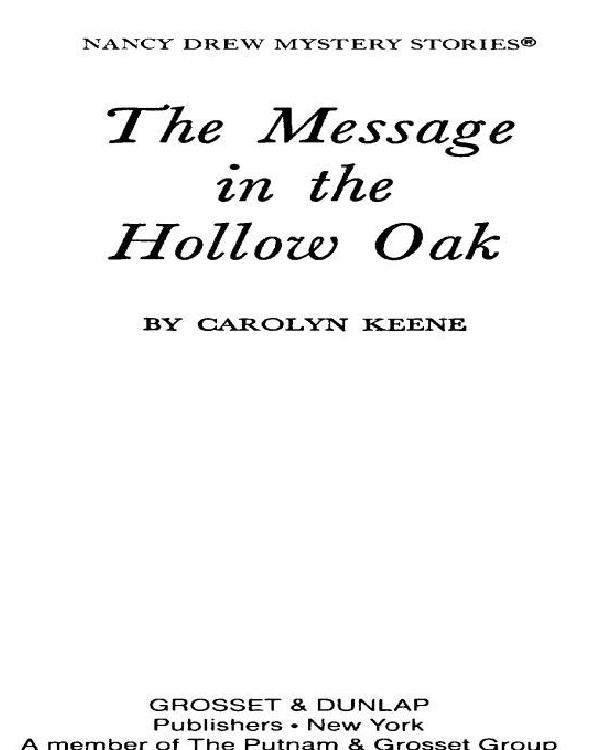 The Message In The Hollow Oak Keene Carolyn