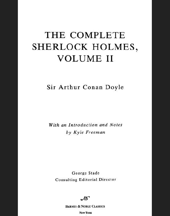 The Complete Sherlock Holmes Volume Ii Doyle Arthur Conan