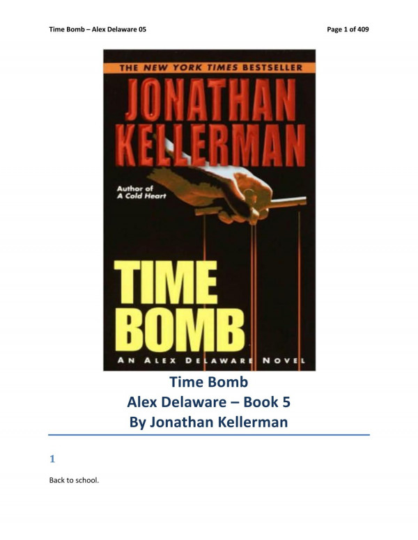 Time Bomb Kellerman Jonathan