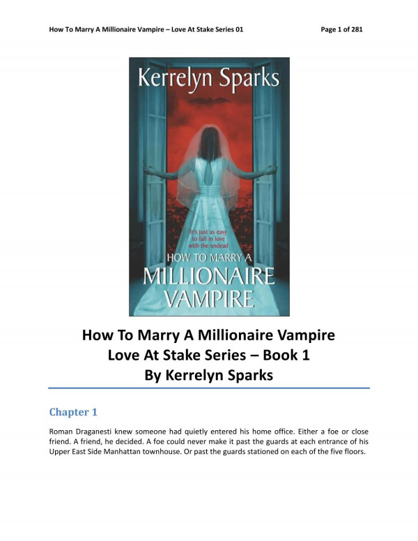 How To Marry A Millionaire Vampire Sparks Kerrelyn