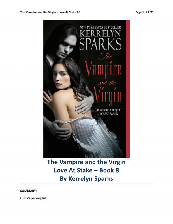 The Vampire And The Virgin Sparks Kerrelyn