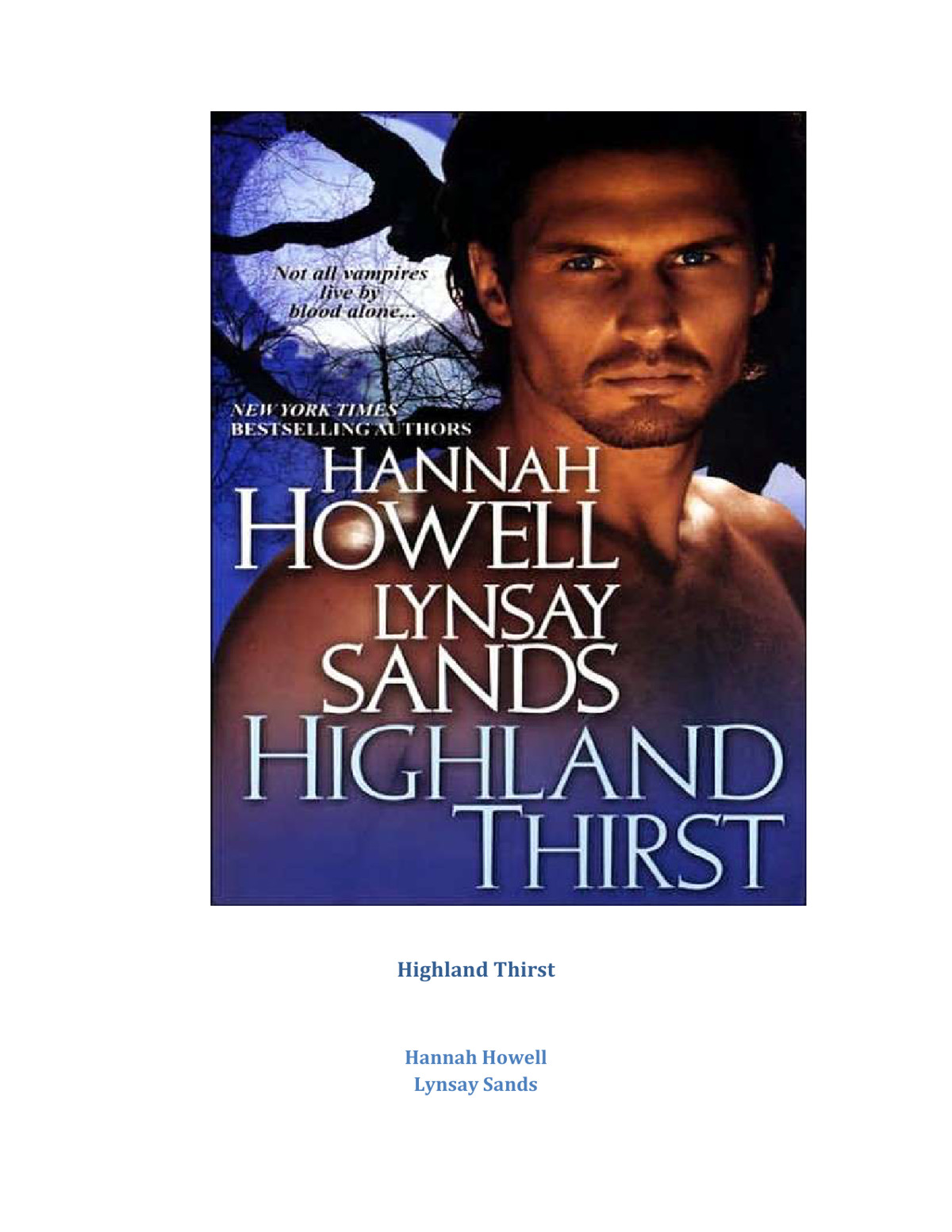Highland Thirst Anthology Howell Hannah Sands Lynsay