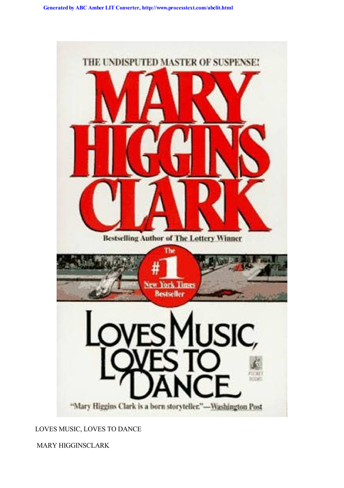 Loves Music Loves To Dance Clark Mary Higgins