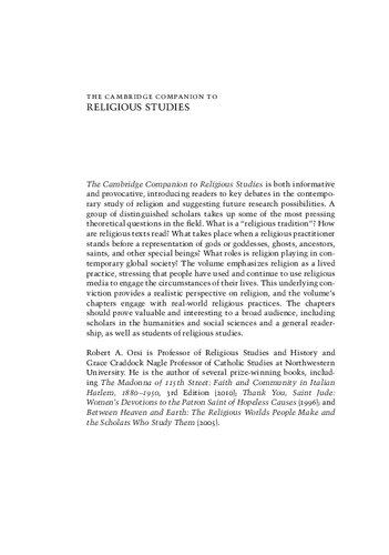 The Cambridge Companion To Religious Studies Robert A Orsi