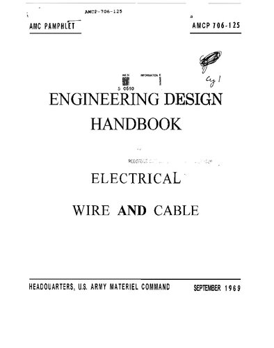 Engineering Design Handbook Electrical Wire And Cable United States Army Materiel Command