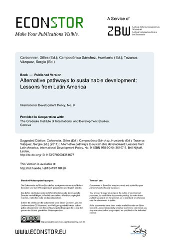 Alternative Pathways To Sustainable Development Lessons From Latin America 9 International Development Policy Illustrated Gilles Carbonnier Humberto Campodnico