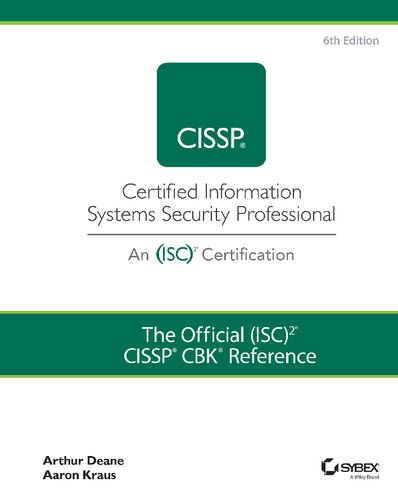 The Official Isc2 Cissp Cbk Reference 6th Edition Arthur J Deane
