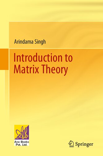 Introduction To Matrix Theory Arindama Singh