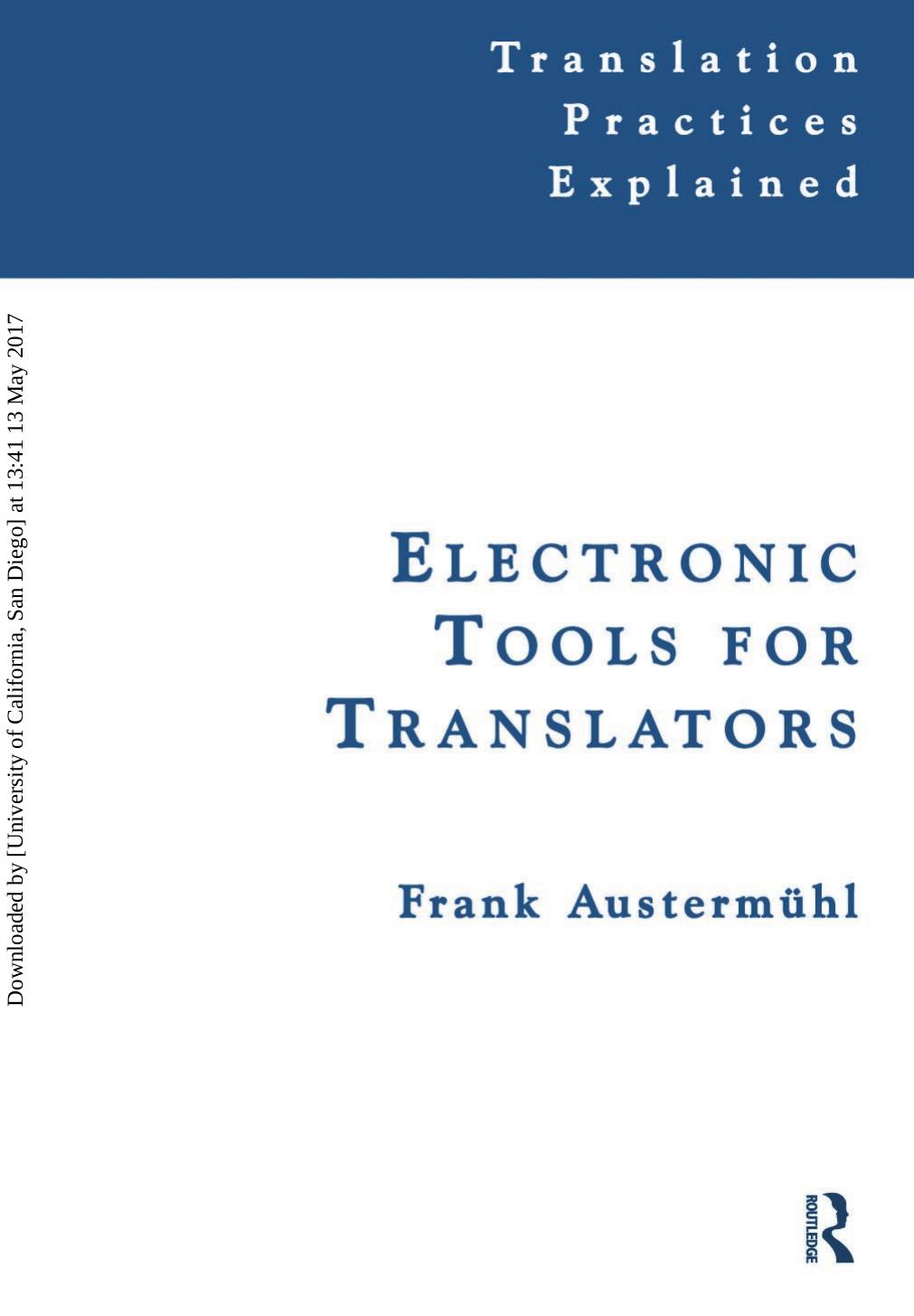 Electronic Tools For Translators 1st Austermuhl Frank