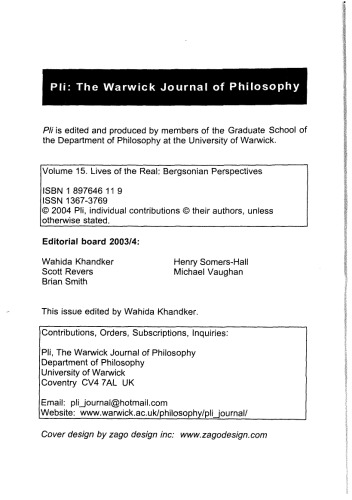 Lives Of The Real Bergsonian Perspectives Wahida Khandker