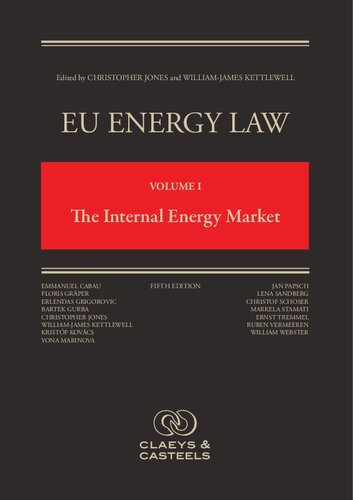 Eu Energy Law Volume I Internal Energy Market 5th Edition Christopher Jones Editor