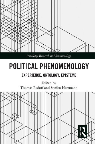 Political Phenomenology Experience Ontology Episteme Thomas Bedorf