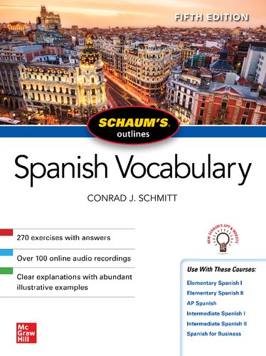 Schaums Outline Of Spanish Vocabulary 5th Edition Schmitt Conrad