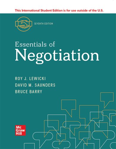 Essentials Of Negotiation 7e Ise 7th Roy J Lewicki David M Saunders