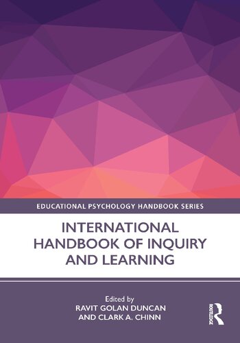 International Handbook Of Inquiry And Learning Ravit Golan Duncan And Clark A Chinn