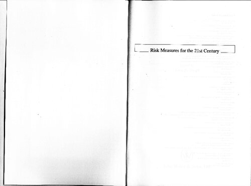 Risk Measures For The 21st Century 1st Edition Giorgio Szeg Editor
